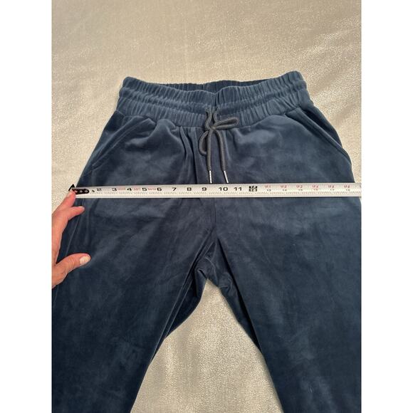 Charlotte Russe Blue Navy Joggers Velour Track Pants - Picture 3 of 5